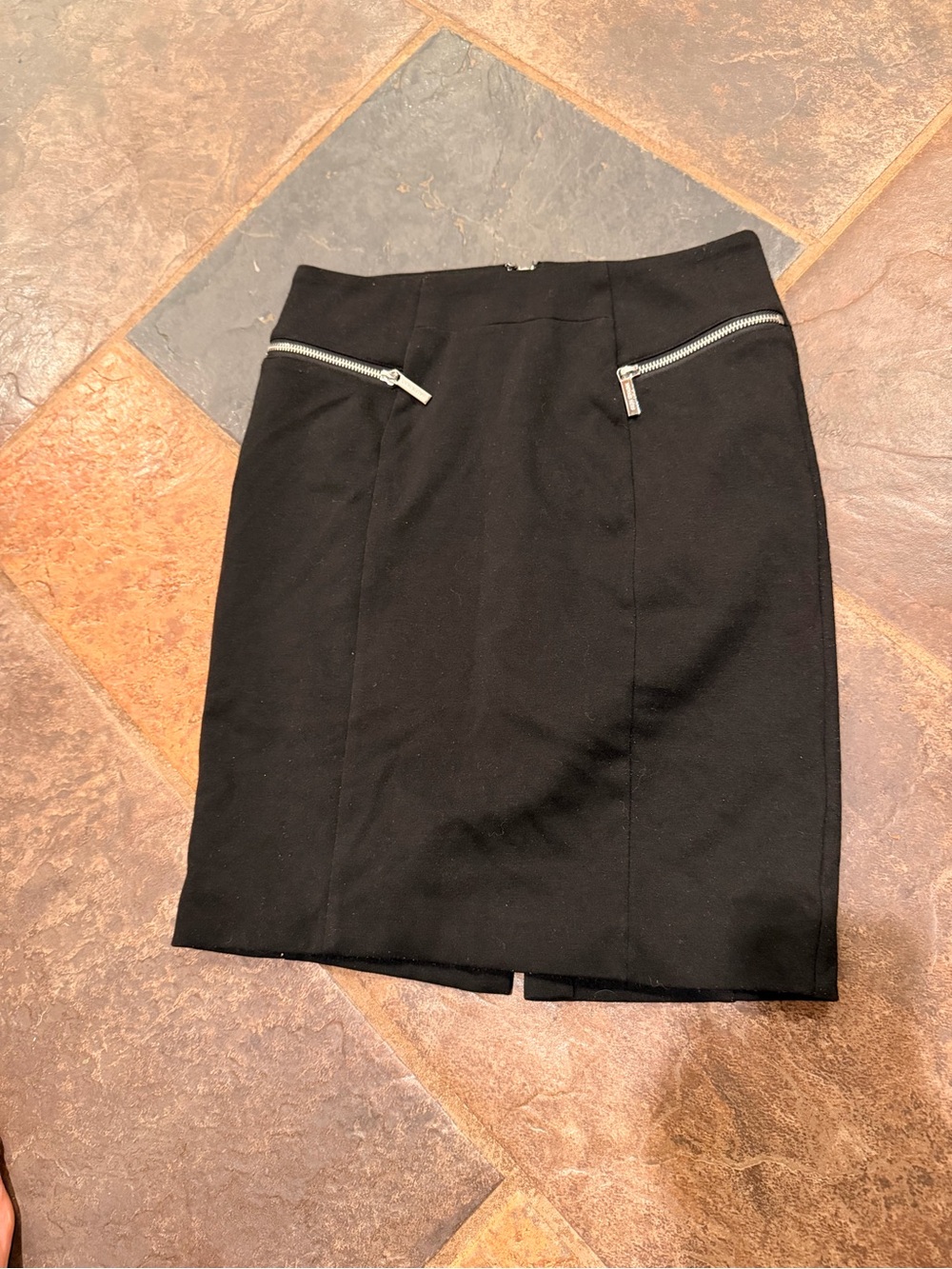 Michael Kors Black Pencil Skirt with Zipper Accents